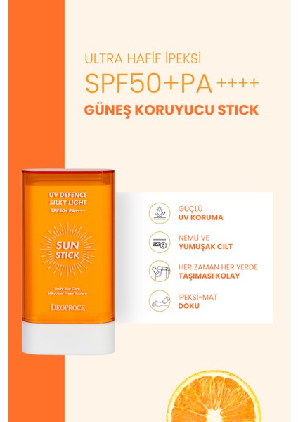 Stick Güneş Kremi Ultra Hafif Doku SPF50+PA++++ Yüksek UV Koruma 18 gr