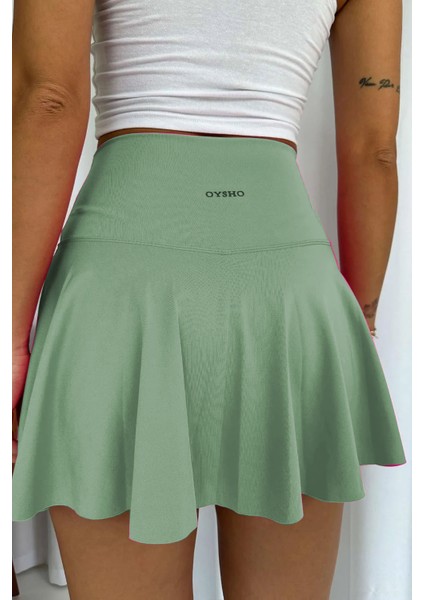 Ömba Spor Yüksek Bel Volanlı Şortlu Spor Etek Deniz Şortu Skirt With Shorts