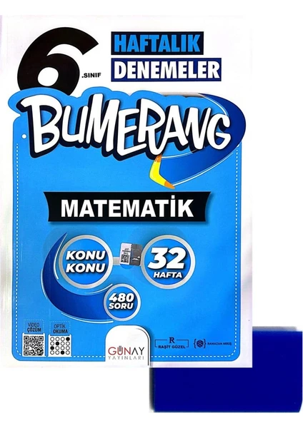 Günay Yayınları 6. Sınıf Bumerang Matematik Branş Deneme – Silgi