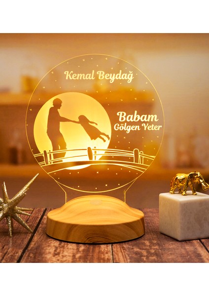 Babaya Hediye, Canım Babam Kişiye Özel Babalar Günü Hediyesi LED Lamba