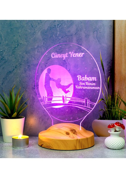 Babaya Hediye, Canım Babam Kişiye Özel Babalar Günü Hediyesi LED Lamba indirimleri