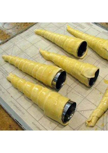 24 Adet Paslanmaz Çelik Pasta Kreması Boynuz Konik Tüp Koni Pasta Rulo Boynuz Kalıp Mutfak Pişirme Bobini Aracı (Yurt Dışından)