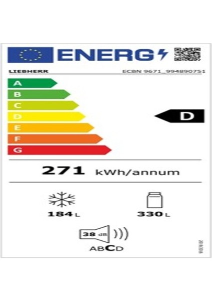 ECBN9671 Monolit D Enerji Sınıfı 514 lt No Frost Buzdolabı