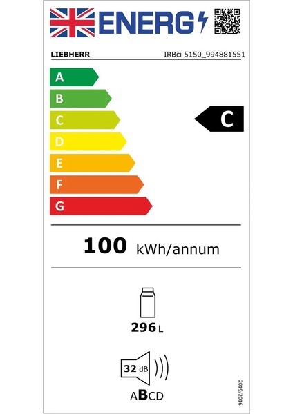 Irbd 5150 A Enerji Sınıfı 296 lt Ankastre Buzdolabı