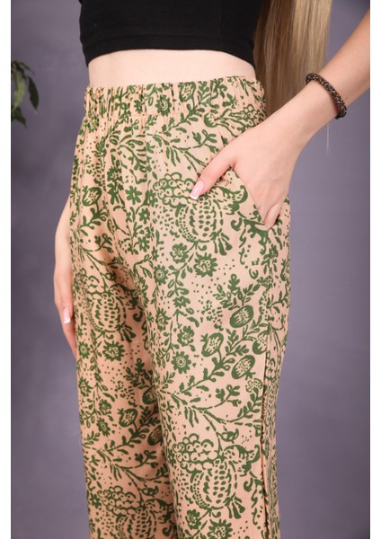 Desenli Geniş Paça Pantolon modelleri