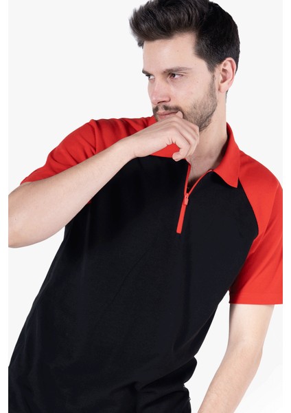 Polo Yaka Fermuarlı T-Shirt