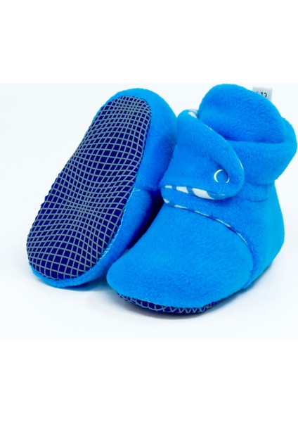 Polar Bebek Pandufu, Kaydırmaz Taban, Organik Pamuk Astarlı, İlk Adım Ev Patiği, Açık Mavi