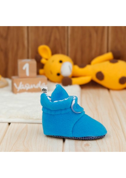 Polar Bebek Pandufu, Kaydırmaz Taban, Organik Pamuk Astarlı, İlk Adım Ev Patiği, Açık Mavi
