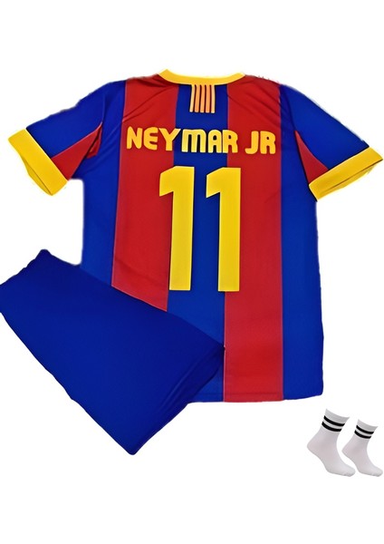 Neymar Jr Nostalji Bordo Barcelona 2011 London Şampiyonlar Ligi Finali 3'lü Çoçuk Futbol Forma Seti(Forma,şort ve Çorap)