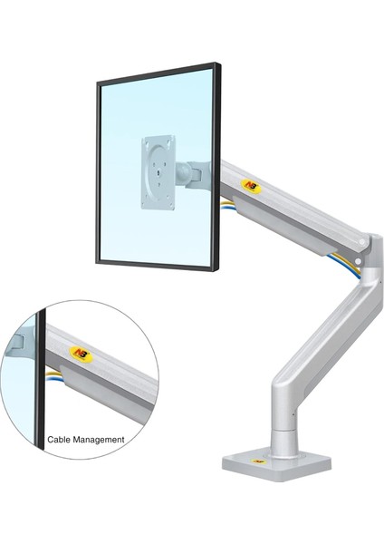 Nb G40 22"- 40" Amortisörlü  Profosyonel Monitör Standı Gümüş