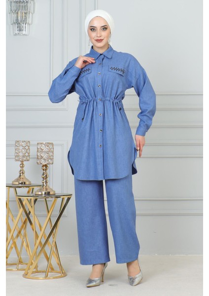 Beli Bağcıklı Takım Mavi 19220