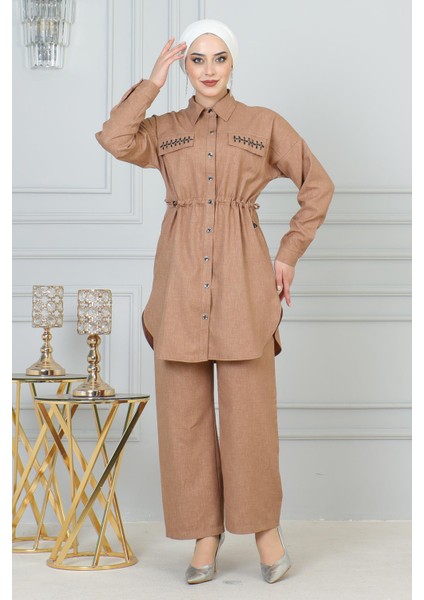 Beli Bağcıklı Takım Taba 19220