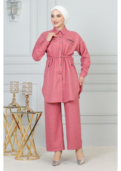 Beli Bağcıklı Takım Pembe 19220