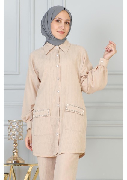 Cebi Taş Detaylı Takım Bej 19210 fiyatları