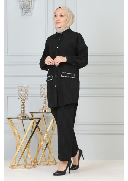 Cebi Taş Detaylı Takım Siyah 19210 modelleri