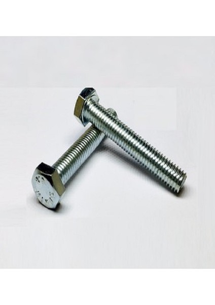 M8X12MM Anahtar Baş Metrik Civata - Beyaz - DİN933 - 50 Adet