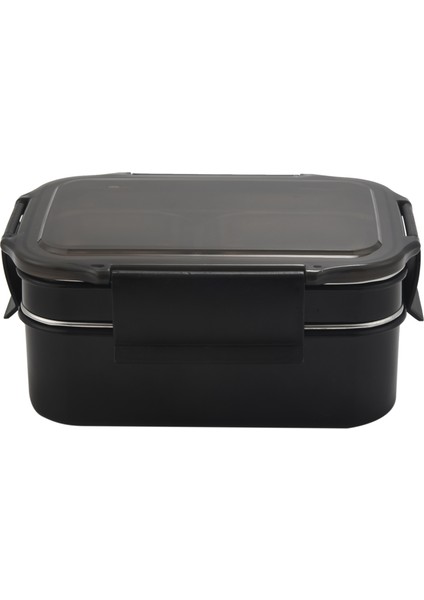 304 Paslanmaz Çelik Istiflenebilir Bölme Öğle Yemeği/atıştırmalık Kutusu Siyah (Yurt Dışından)