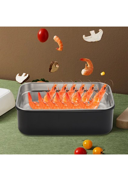 304 Paslanmaz Çelik Istiflenebilir Bölme Öğle Yemeği/atıştırmalık Kutusu Siyah (Yurt Dışından) modelleri