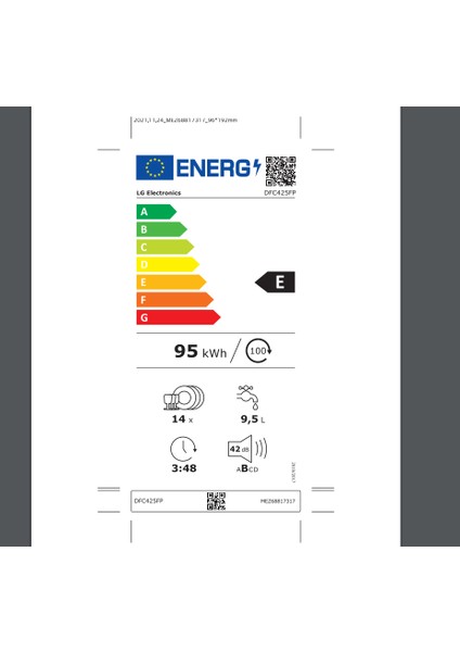 Lg DFC435FP.APZPLTK B Enerji Sınıfı 10 Programlı Bulaşık Makinesi