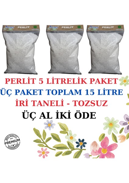 Cemre Botanik -Perlit- iri Tane 5 Litre x 3 ( Üç Al Iki Öde)