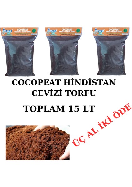 Cemre Botanik - Cocopeat -Hindistan Cevizi Torfu 5 Litre x 3  ( Üç Al Iki Öde)