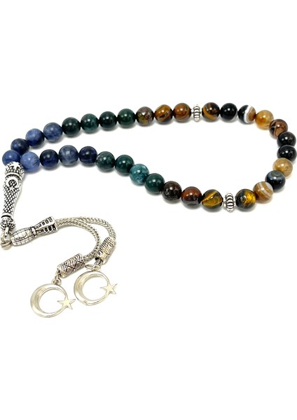 Sertifikalı Yengeç Burcu 8mm 33LÜK Doğal Taş Tesbih modelleri