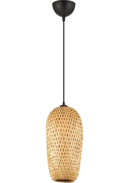Pedri Tekli Rattan Modern Tasarım Sarkıt Avize