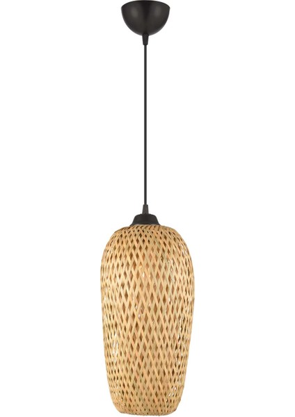 Pedri Tekli Rattan Modern Tasarım Sarkıt Avize