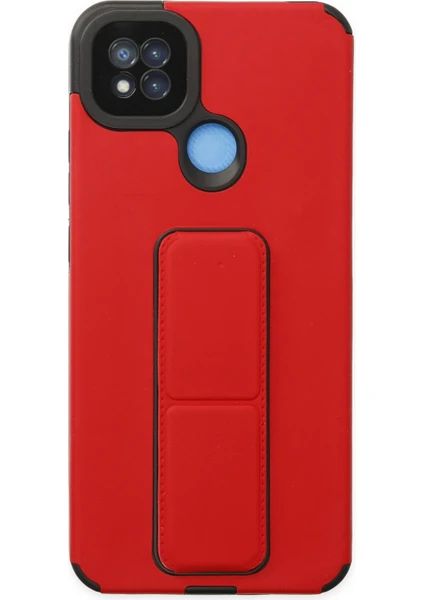 Denza Case Xiaomi Redmi 9c Kılıf Renkli Standlı Korumalı Kapak - Kırmızı