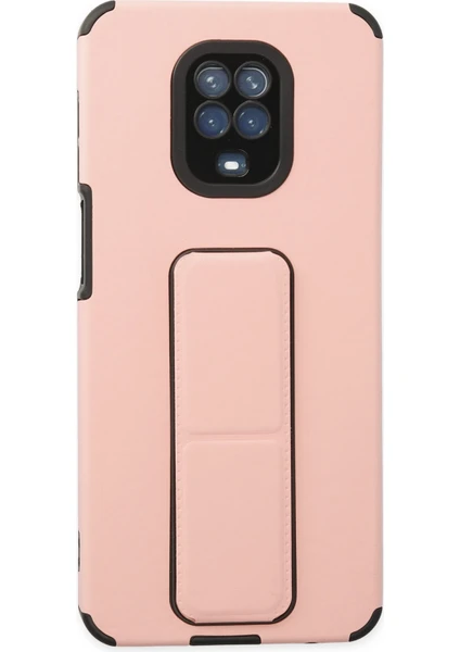 Denza Case Xiaomi Redmi Note 9s Kılıf Renkli Standlı Korumalı Kapak - Pudra