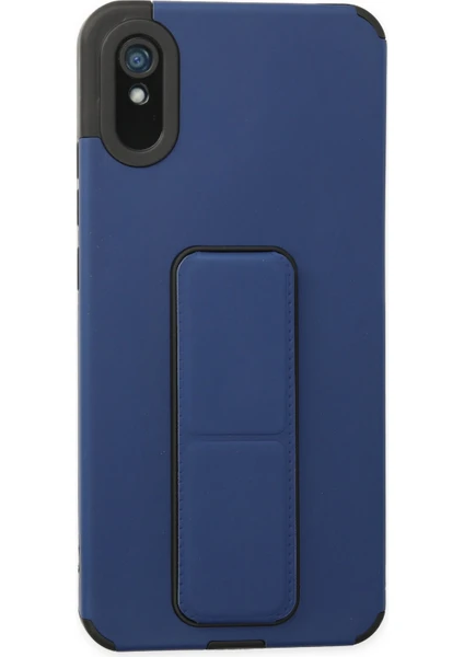 Denza Case Xiaomi Redmi 9A Kılıf Renkli Standlı Korumalı Kapak - Mavi