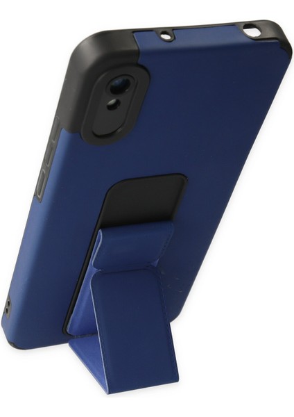 Xiaomi Redmi 9A Kılıf Renkli Standlı Korumalı Kapak - Mavi