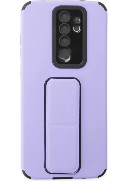 Denza Case Xiaomi Redmi Note 8 Pro Kılıf Renkli Standlı Korumalı Kapak - Lila