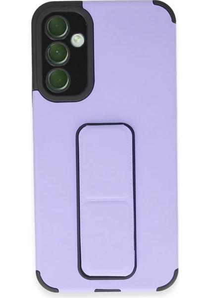 Denza Case Samsung Galaxy A54 Kılıf Renkli Standlı Korumalı Kapak - Lila