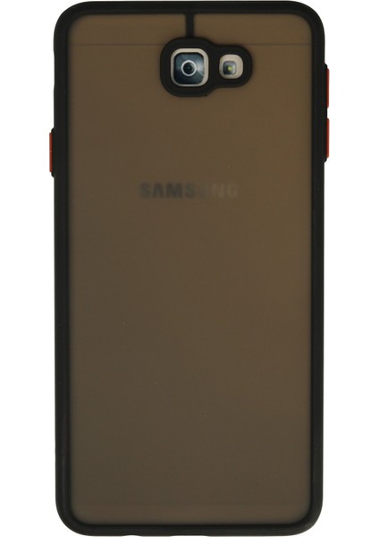 Samsung Galaxy J7 Prime Kılıf Kenarları Renkli Mat Kapak - Siyah