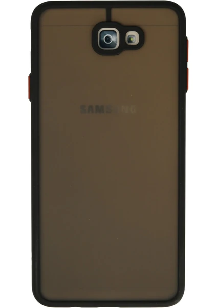 Denza Case Samsung Galaxy J7 Prime Kılıf Kenarları Renkli Mat Kapak - Siyah