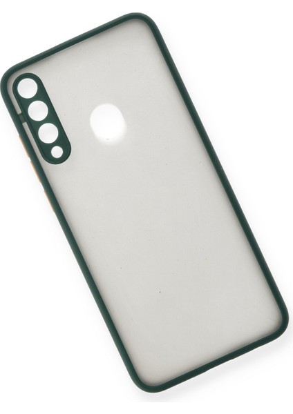 Denza Case Huawei Y6P Kılıf Kenarları Renkli Mat Kapak - Yeşil