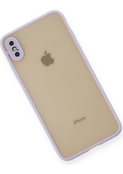 Apple iPhone Xs Max Kılıf Kenarları Renkli Mat Kapak - Mor