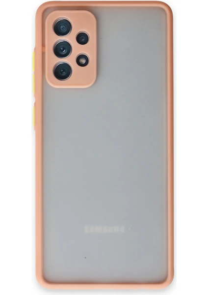 Denza Case Samsung Galaxy A52 Kılıf Kenarları Renkli Mat Kapak - Pembe