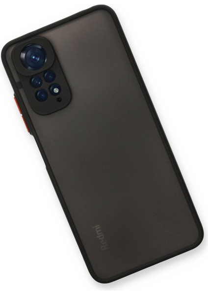 Denza Case Xiaomi Redmi Note 11S Kılıf Kenarları Renkli Mat Kapak - Siyah