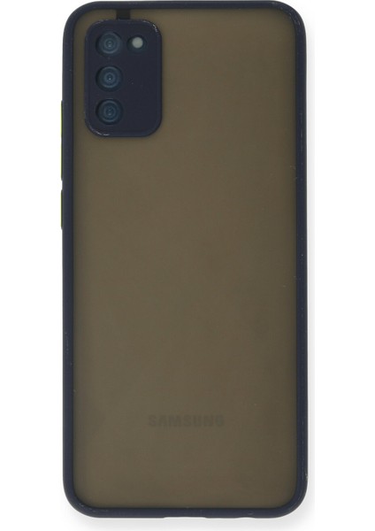 Samsung Galaxy A03S Kılıf Kenarları Renkli Mat Kapak - Lacivert