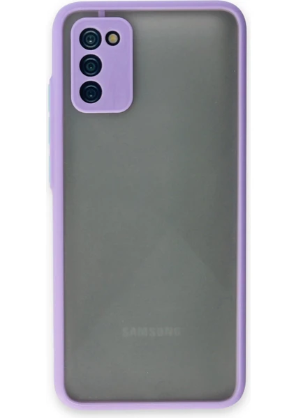 Denza Case Samsung Galaxy A02S Kılıf Kenarları Renkli Mat Kapak - Mor