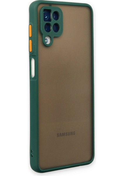 Samsung Galaxy M12 Kılıf Kenarları Renkli Mat Kapak - Yeşil