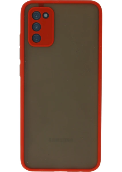 Denza Case Samsung Galaxy A02S Kılıf Kenarları Renkli Mat Kapak - Kırmızı