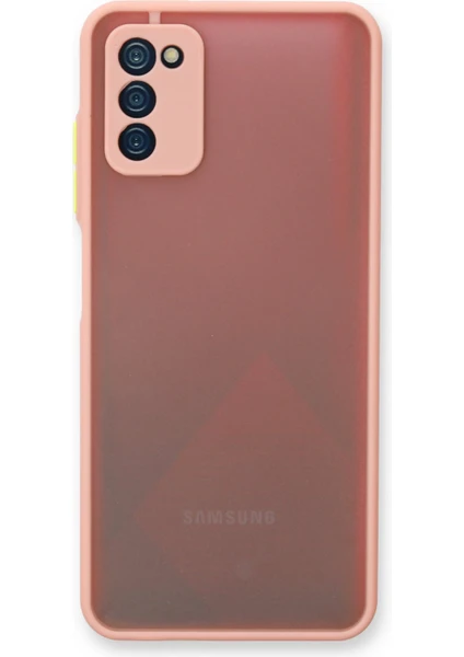 Denza Case Samsung Galaxy A03S Kılıf Kenarları Renkli Mat Kapak - Pembe