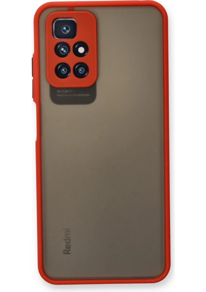 Denza Case Xiaomi Redmi 10 Kılıf Kenarları Renkli Mat Kapak - Kırmızı