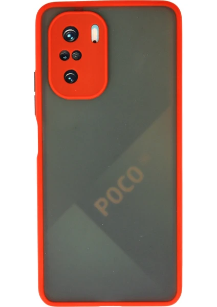 Denza Case Xiaomi Redmi K40 Kılıf Kenarları Renkli Mat Kapak - Kırmızı