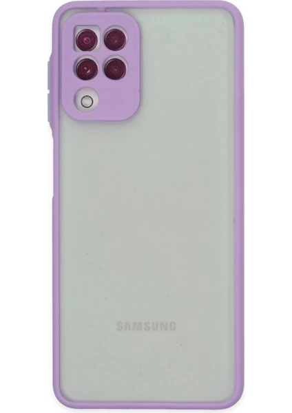 Denza Case Samsung Galaxy M22 Kılıf Kenarları Renkli Mat Kapak - Mor