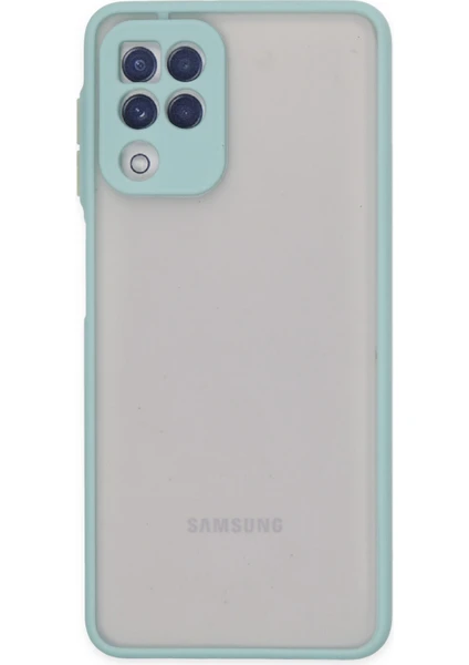 Denza Case Samsung Galaxy M22 Kılıf Kenarları Renkli Mat Kapak - Turkuaz