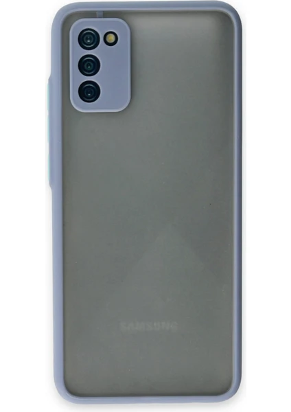 Denza Case Samsung Galaxy A02S Kılıf Kenarları Renkli Mat Kapak - Gri